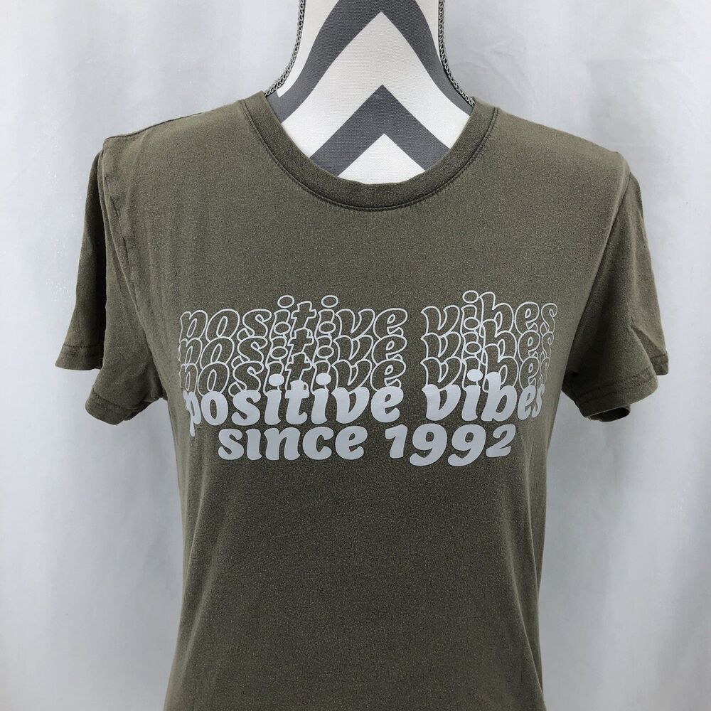 Dutch Bros. Brothers Coffee Dusty Green Positive Vibes 1992 T Shirt Small